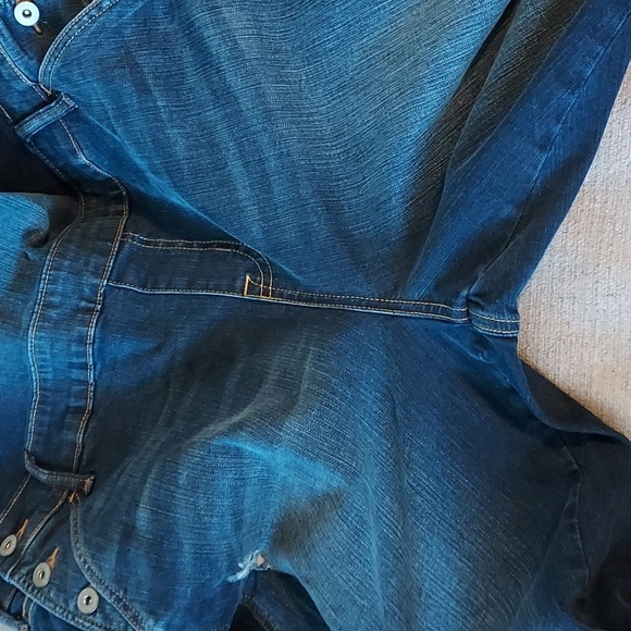 TORRID Denim Cropped Dark Wash Overalls Jeans - Picture 6 of 8